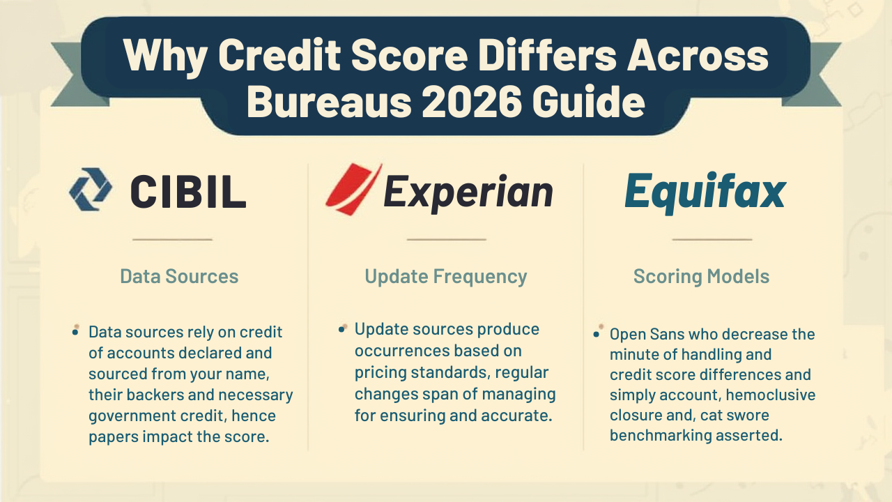 Why Credit Score Differs Across Bureaus (2026 Guide) | CIBIL vs Experian vs Equifax Explained